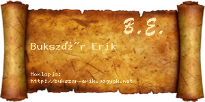 Bukszár Erik névjegykártya