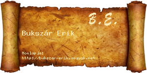Bukszár Erik névjegykártya
