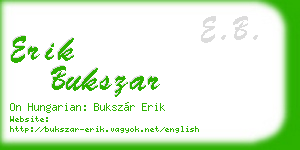 erik bukszar business card